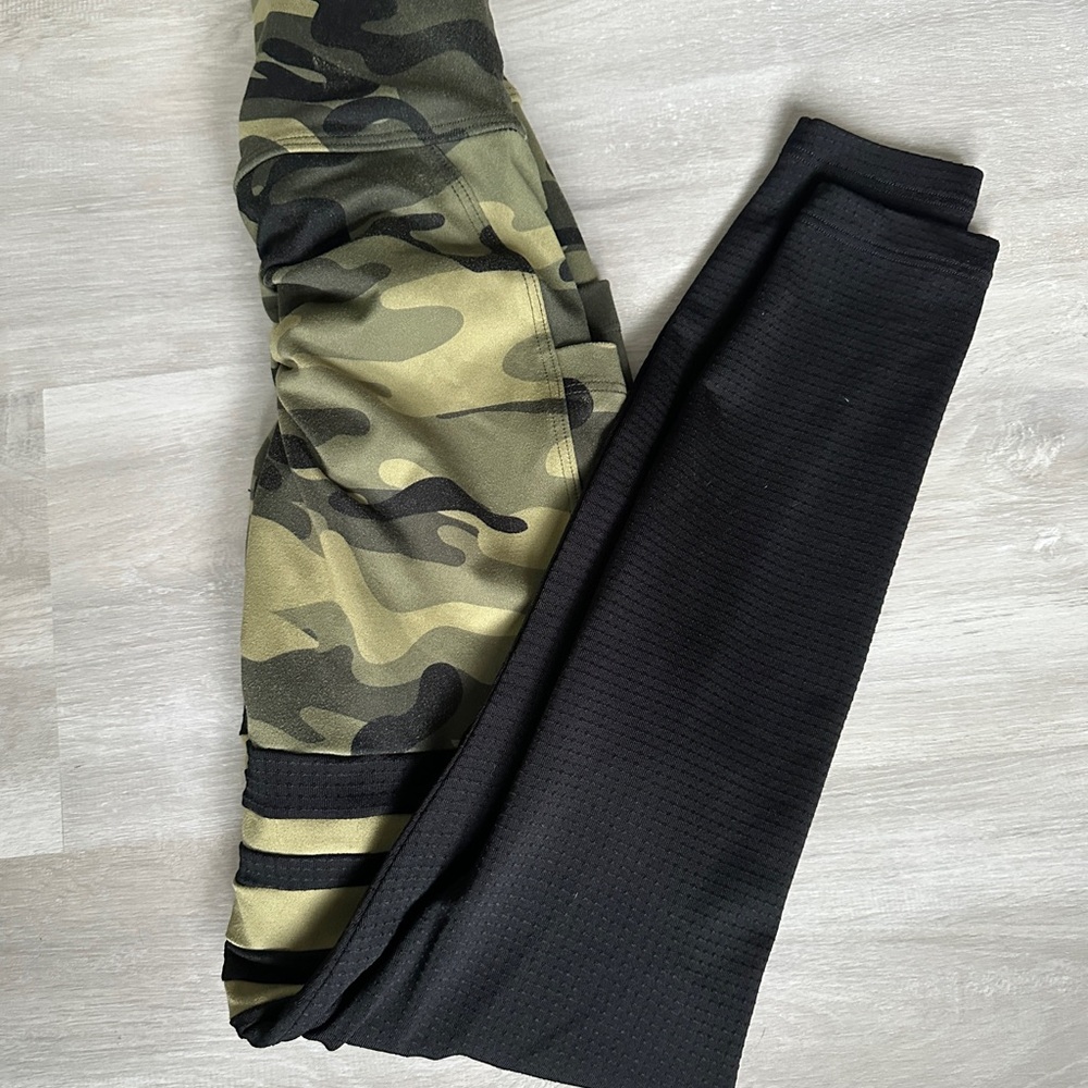 Bombshell Sportswear Camouflage and Black Leggings